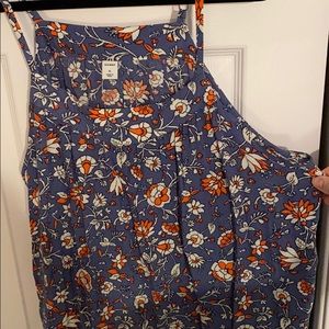 Old Navy Dressy Blue/White/Peach Floral Tanktop